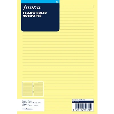 Afbeelding van Filofax Notitieblok, gelinieerd, A5, geel