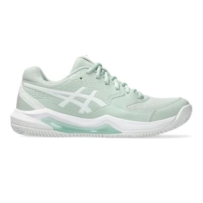 Afbeelding van Asics GEL Dedicate 8 CLAY Tennisschoenen voor kleibanen, Dames, Maat: 42.5, Lichen rock/white Imitatieleer/ textiel