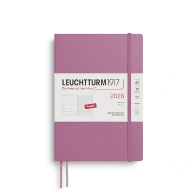 Afbeelding van Leuchtturm1917 Agenda 2026 A5 Weekly Planner &amp; Notebook softcover Dusty Rose 15x21cm