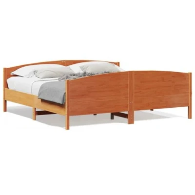 Image de vidaXL Cadre de lit et tête cire marron 200x200 cm bois pin