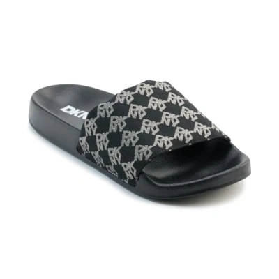 Afbeelding van DKNY Zella Badslippers, Dames, Maat: 40, Black/nickel Textiel