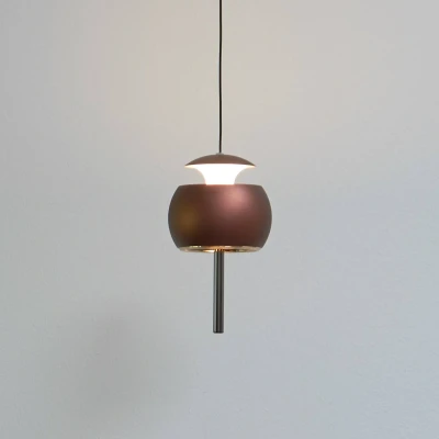 Afbeelding van LOOM DESIGN LED hanglamp Parachute, bruin, Ø 9,6 cm, aluminium