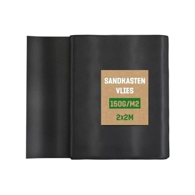 Afbeelding van GardenGloss® 4 m² mulchstof tegen onkruid voor de zandbak, 150 g/m² (2 m x 2 m), geotextiel, extreem scheurvast en waterdoorlatend