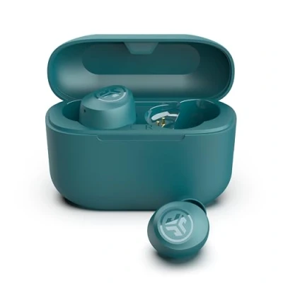 Afbeelding van JLab Go Air Pop+ True draadloze Bluetooth hoofdtelefoon + oplaadetui, blauwgroen, dubbele verbinding, zweetbestendigheid IPX4, 5.3 3 EQ geluidsinstellingen, handtekening,
