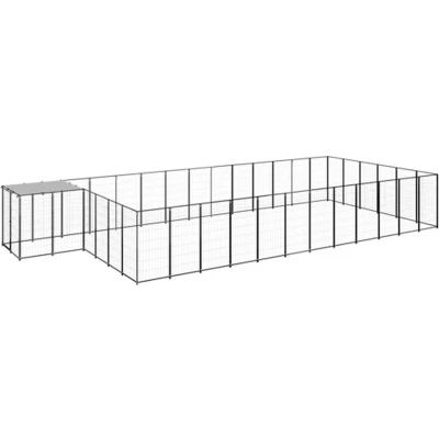 Afbeelding van vidaXL Hondenkennel 22,99 m² staal zwart