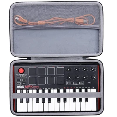 Afbeelding van co2CREA Reisharde hoes Voor AKAI Professional MPK Mini Plus toetsenbord 37 toetsen USB MIDI controller, alleen hoes, Zwarte behuizing + grijze binnenkant, MKII
