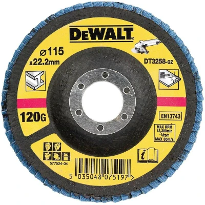 Afbeelding van DEWALT DT3258 QZ lamellenschuurschijf gebogen, 115mm, korrel 120