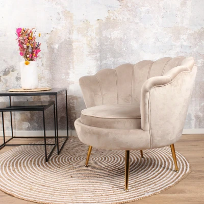 Afbeelding van Feliz fauteuil velvet champagne/taupe