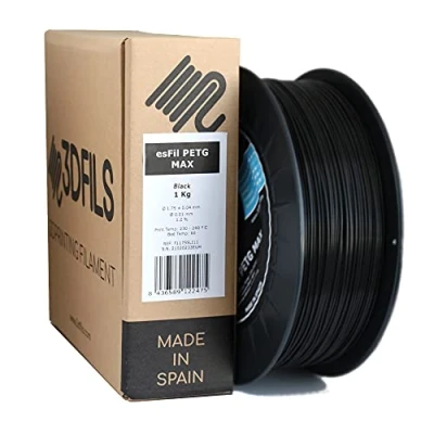 Afbeelding van 3DFILS PETG filament zwart voor 3D printen (1,75 mm/1 kg, zwart)