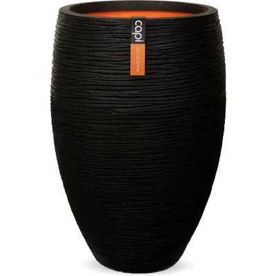 Afbeelding van Bloempot Nature Rib elegant Deluxe 45x72 cm zwart