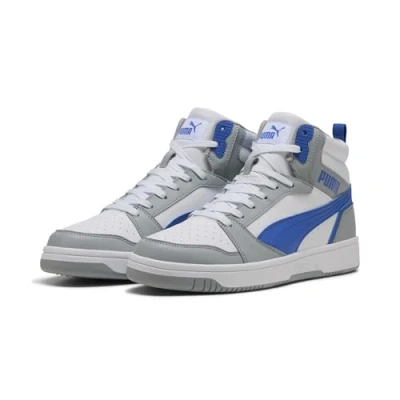 Afbeelding van Puma Rebound V6 Unisex Sneakers hoog, Maat: 37, Cool mid gray/vivid blue/white Hoogwaardig imitatieleer