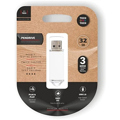 Afbeelding van USB stick Tech One TEC3007 32 Wit GB