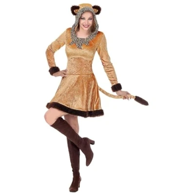 Afbeelding van Widmann Leeuw &amp; Tijger Luipaard Panter Kostuum Zacht Zwoel Savanne Vrouw Bruin Large Carnavalskleding Verkleedkleding