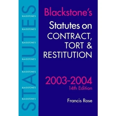 Afbeelding van Statutes on Contract, Tort &amp; Restitution 2003