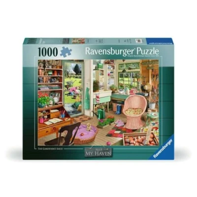 Afbeelding van Ravensburger My Haven No.8: The Garden Shed Puzzel van 1000 stukjes voor alle leeftijden, handgemaakt in Duitsland, perfecte pasvorm, een ontspannen tuinscène