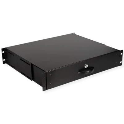Afbeelding van ROLINE 19 inch toetsenbordlade 2 U, 400mm diep afsluitbaar zwart