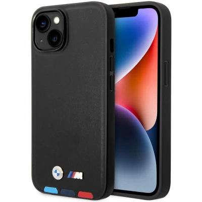 Afbeelding van BMW M Line Leather Back Case Geschikt voor Apple iPhone 14 Plus (6.7&quot;) Zwart