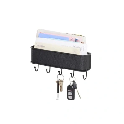 Afbeelding van iDesign Sleutelrek met Opbergvak, 26.9 x 6.4 22.9 cm, RVS, Zwart