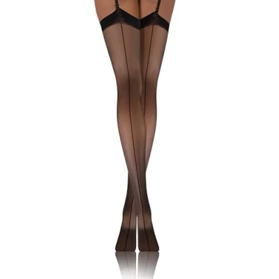 Afbeelding van sesto senso Kousen Voor Kousenhouder Vrouwen 20 Den Sexy Tekeningen Naaien, zwart.