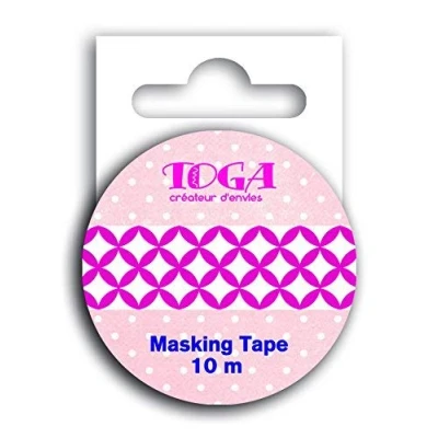 Image de Masking Tape fuchsia et blanc 10 m