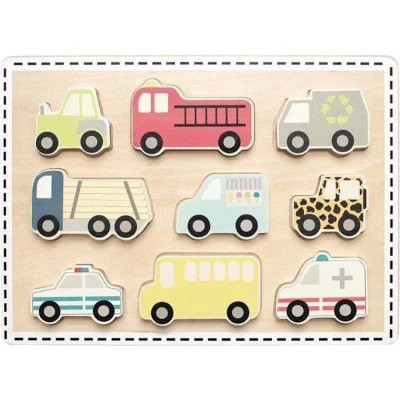 Afbeelding van Jabadabado Houten puzzel voertuigen (9 stukjes)