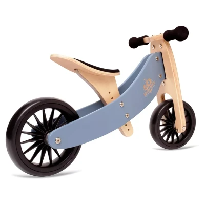 Afbeelding van Kinderfeets 2 in 1 houten loopfiets &amp; driewieler Tiny Tot Plus Slate Blue