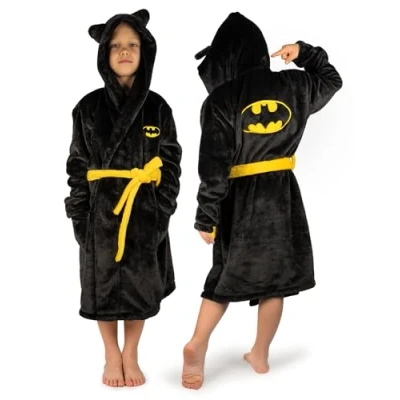 Afbeelding van DC Comics Batman Badjas voor kinderen, cadeau, meisjes, jurk, jongens, slaapkamer, badjassen, 3 maten,