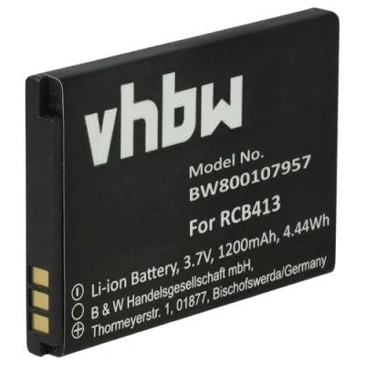 Afbeelding van vhbw Accu compatibel met Doro Primo 406, 414 mobiele telefoon (1200 mAh, 3,7 V, Li Ion)