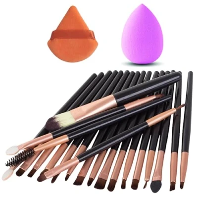 Image de PARENCE. Set 22 Pièces Maquillage 20 Pinceaux, 1 Eponge Blender, Houppette Make Up, Complet, Polyvalent