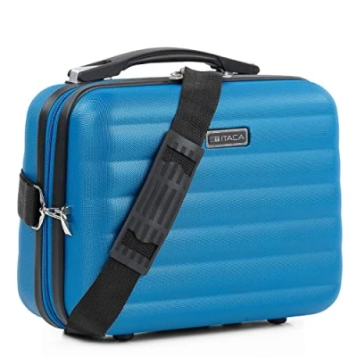 Afbeelding van ITACA Reiskoffer met 4 wielen, trolley 55/65/75 cm en lichte, rekbare ABS tas. 3 kleine, middelgrote 71200, Blauw