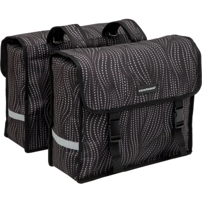 Afbeelding van Dubbele fietstas New Looxs Fiori Alma 30 liter 37 x 12,5 33 cm (x2) zwart