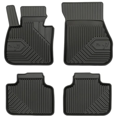 Afbeelding van M MOTOS Rubberen vloermatten voor BMW X1 F48 2015 2022. Maak autorijden comfortabeler met de zwarte antislip automat No.77. Vloermat alle weersomstandigheden, bescherming tegen vuil