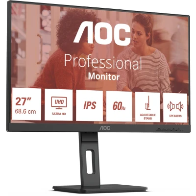 Afbeelding van AOC E3 U27E3UF computer monitor 68,6 cm (27&quot;) 3840 x 2160 Pixels 4K Ultra HD LED Zwart