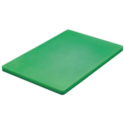 Image de Planche à découper verte 450 x 350 20 mm basse densité Hygiplas Polyéthylène
