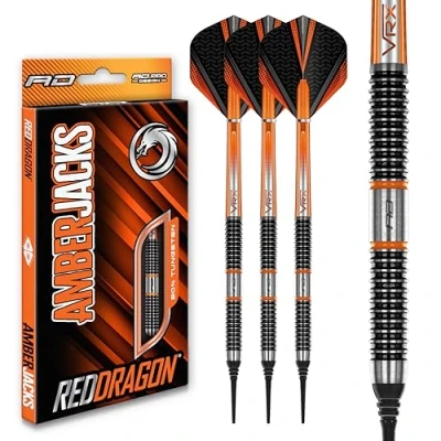 Afbeelding van RED DRAGON Amberjack 18: Softip Tungsten Dartpijlen Professioneel 18 gram vat, 20 totaal gewicht