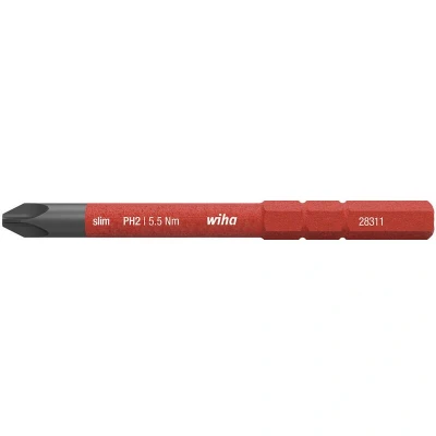 Afbeelding van Wiha SlimBit electric Werkplaats Kruiskop Phillips Verwisselbare kling PH 2 75 mm Geschikt voor Torque