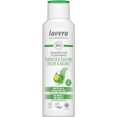Afbeelding van lavera Versheid &amp; Balanced Care Shampoo zonder siliconen langdurige frisheid en evenwichtige hoofdhuid veganistisch natuurlijke cosmetica 250 ml