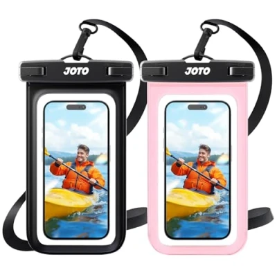 Afbeelding van JOTO 2 waterdichte hoesjes voor iPhone 14/13/12/11 Mini Plus Pro Max XS XR X 8 7 SE, Samsung S22 S20 FE A52, Redmi Note 11S/10S/8 Pro, IPX8 gecertificeerd, telefoonhoes tot inch, zwart +