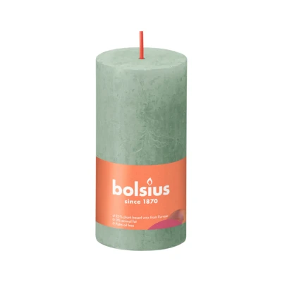 Afbeelding van Rustiek stompkaars shine 100/50 jade green Bolsius