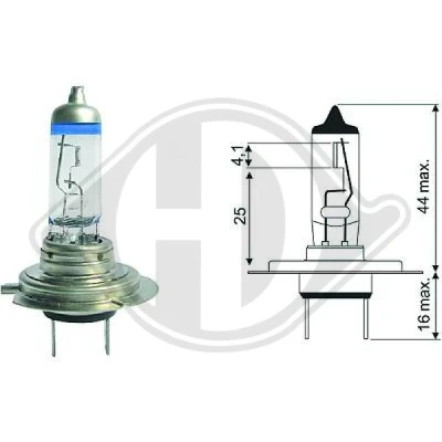 Afbeelding van DIEDERICHS More Light +90% LID10063 Autolampen 12 55 FIAT: 500 C Convertible, PEUGEOT: 508 I Saloon, FORD: FIESTA 5