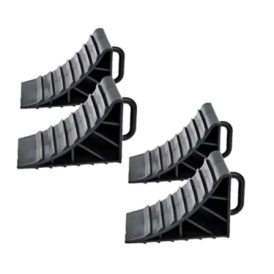 Afbeelding van 4 stuks remblokken van kunststof met handvat voor auto, aanhanger, caravan, camper