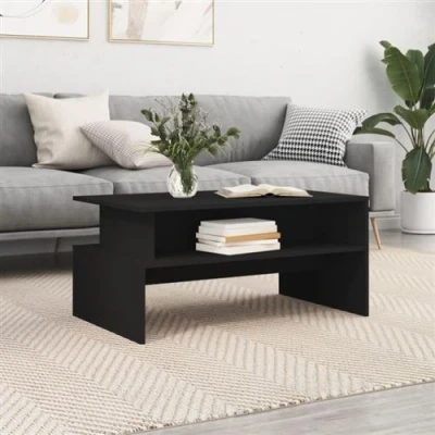 Afbeelding van Salontafel 90x55x42,5 cm bewerkt hout zwart