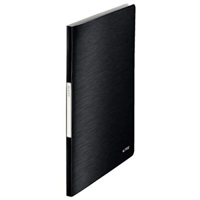 Afbeelding van Leitz Documentenbescherming, A4, 40 hoesjes, 80 pagina&#039;s, transparante satijn, zwart, stijl, 39590094