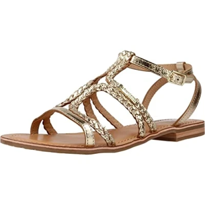 Afbeelding van Les Tropeziennes par M Belarbi Bongo Sandalen met enkelbandjes, Dames, Maat: 36, Gold coloured Leer