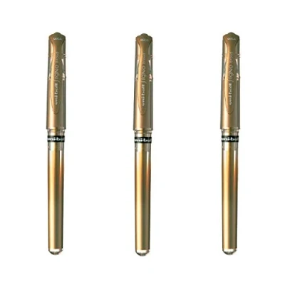 Afbeelding van uni ball Mitsubishi Pencil Signo Broad Gold Gel rollerbalpen, 3 pennen, 1 mm punt, breed schrijven, creatieve roller voor kaarten en vrije tijd