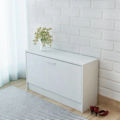 Afbeelding van Schoenen opbergkast 80x24x45 cm wit