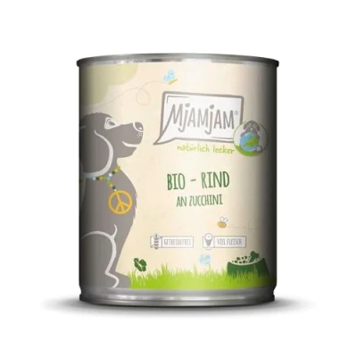 Afbeelding van MjAMjAM Dog BIO blik 6x800g Rundvlees met courgette