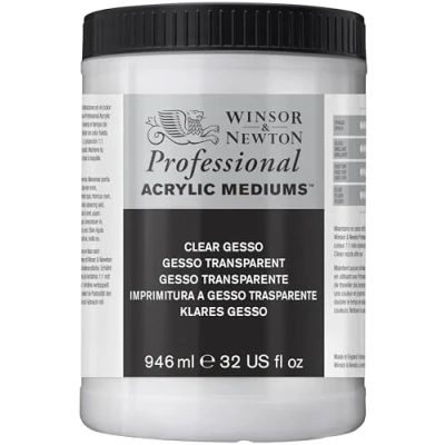 Afbeelding van Winsor &amp; Newton 3054919 Professionele acrylverf Clear Gesso, hoge dekking, kunstenaarskwaliteit, lichtecht 946ml Pot