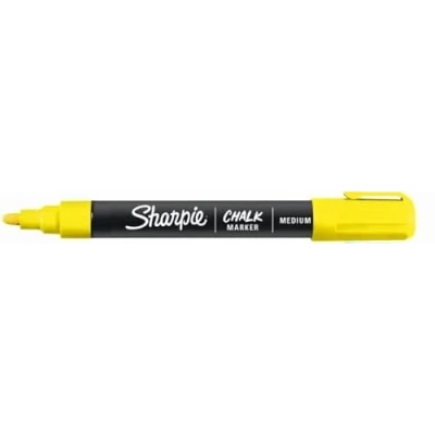 Afbeelding van Sharpie krijtmarker voor whiteboard, waterafwisbaar, medium dikke punt, gele inkt, 1 stuk (geel)