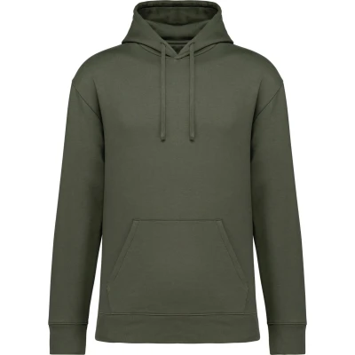 Afbeelding van Native Spirit Ecologische uniseks sweater met capuchon en afhangende mouwen in geborsteld fleece NS436 Organic khaki